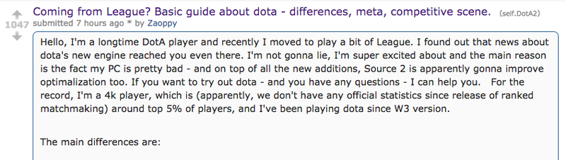 Illustration for article titled Dota 2 Updates Have League Of Legends Players Threatening To Swap Games